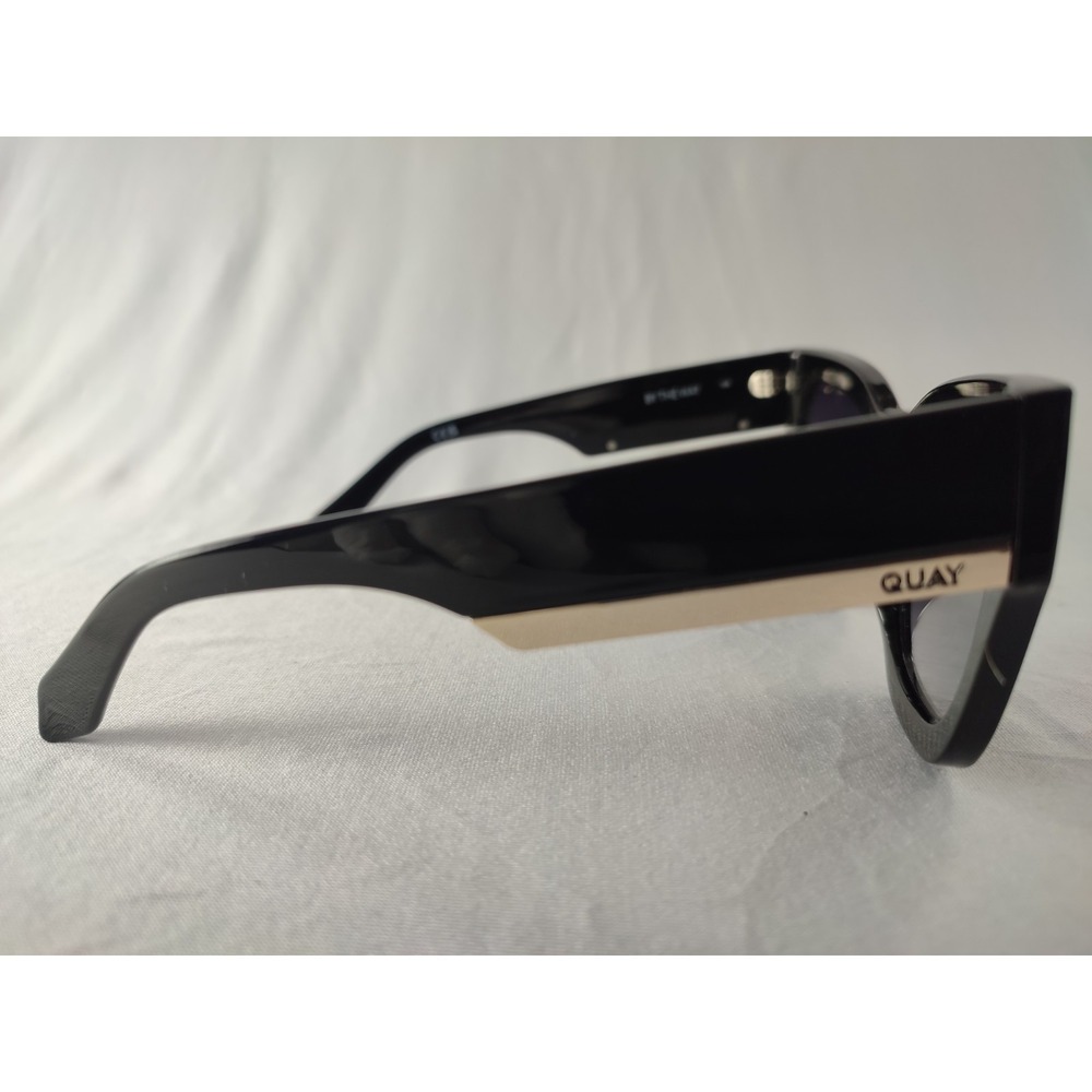 Quay Australia By The Way Black Smoke Gradient Sunglasses Gold Logo Bar 54mm - Picture 3 of 10